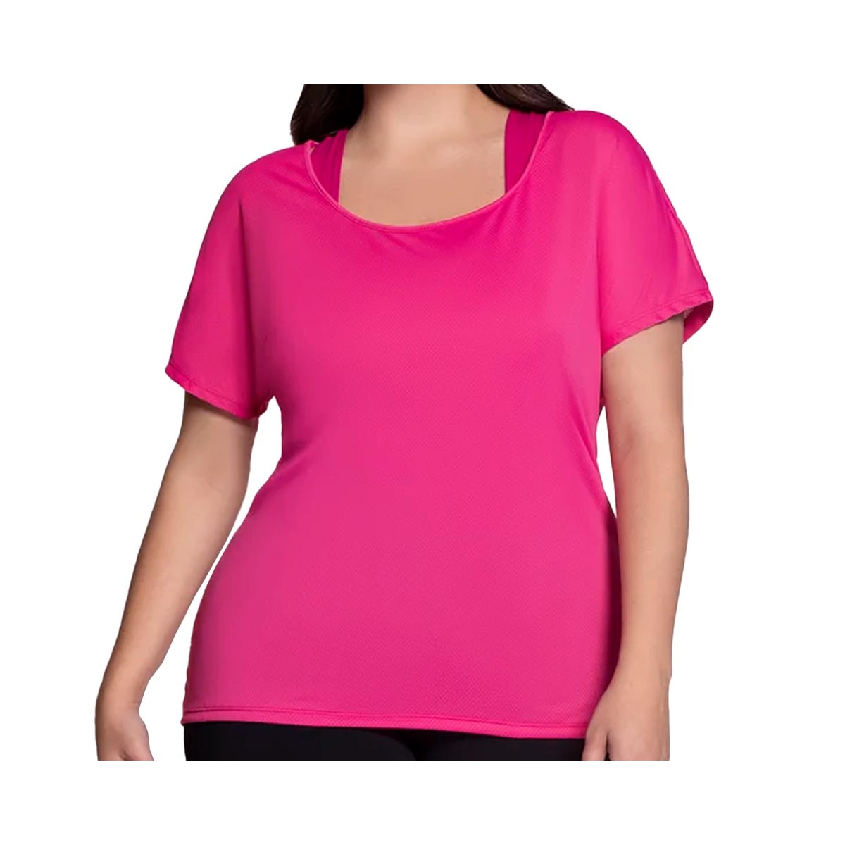 Blusa Selene Fitness Meia Manga 24965 Pink Fluor Blusa Selene Fitness Meia Manga 24965 Pink Fluor