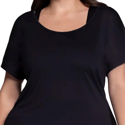 Detalhe - Blusa Selene Fitness Meia Manga 24965 Preto