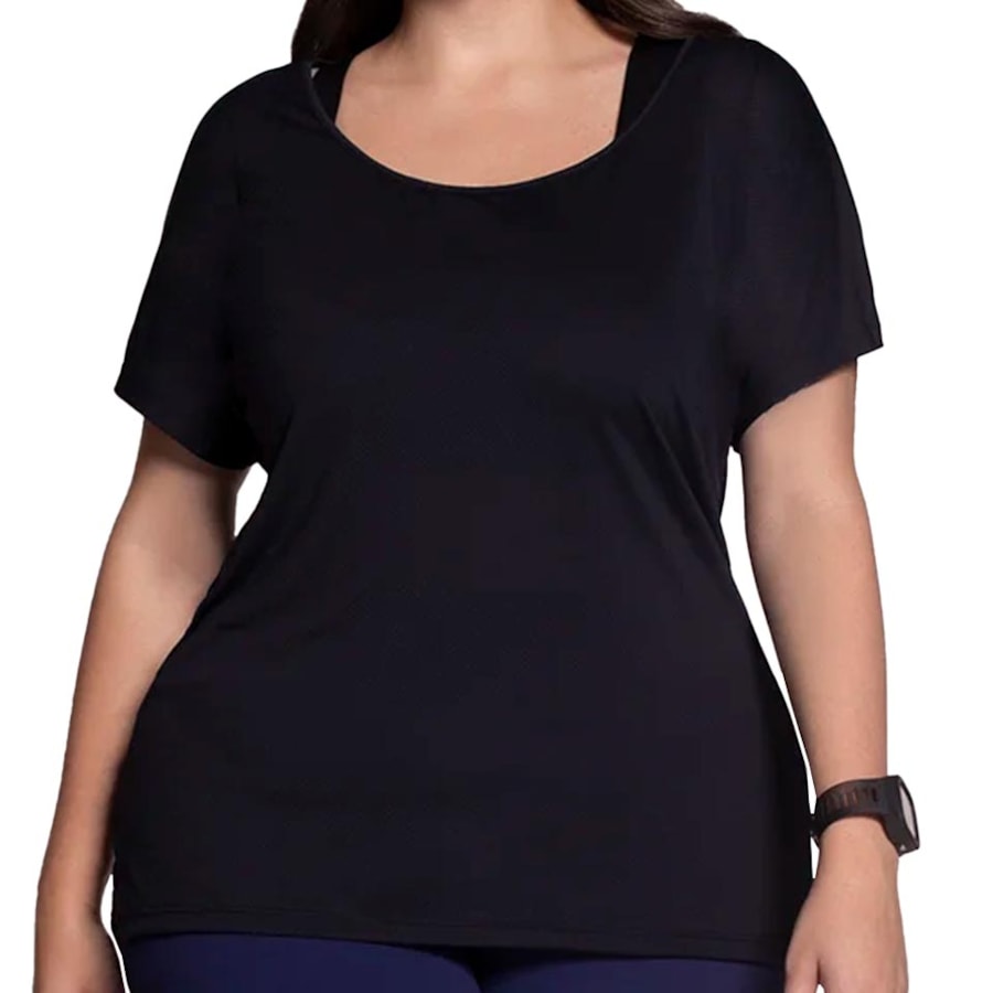 Blusa Selene Fitness Meia Manga 24965 Preto Blusa Selene Fitness Meia Manga 24965 Preto