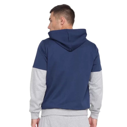 Detalhe - Blusa Topper Masculina Moletom Block 4321060 Marinho/Bordo/Mescla