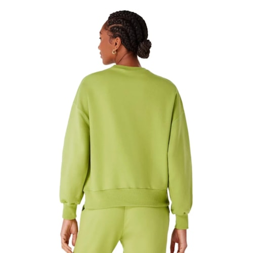 Detalhe - Blusão Hering Moletom Manga Longa 068R Verde Wkxen