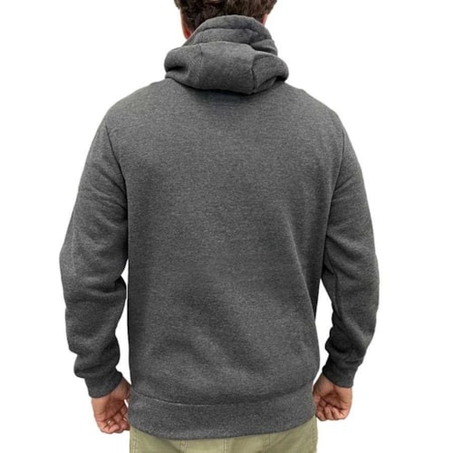 Detalhe - Blusao Mormaii Masculino Moletom 56959 Mescla Chumbo