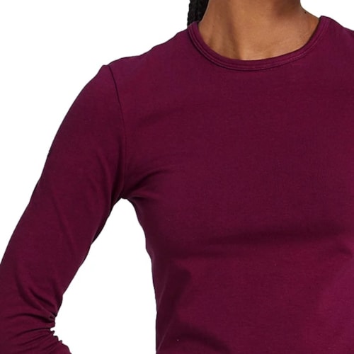 Blusinha Hering Feminina Manga Longa 02Qy Bordo