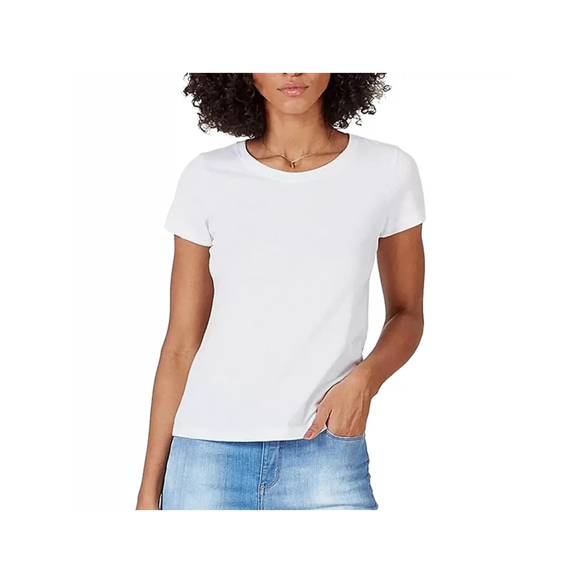 Blusinha Hering Feminina Meia Manga 0241 Branco Blusinha Hering Feminina Meia Manga 0241 Branco
