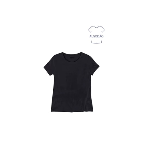 Blusinha Hering Feminina Meia Manga 0241 Preto