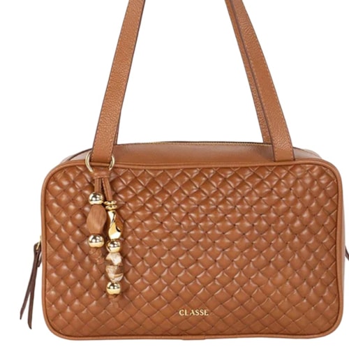 Detalhe - Bolsa Classe Camera Bag Tramado Couro 3544 Nocciola
