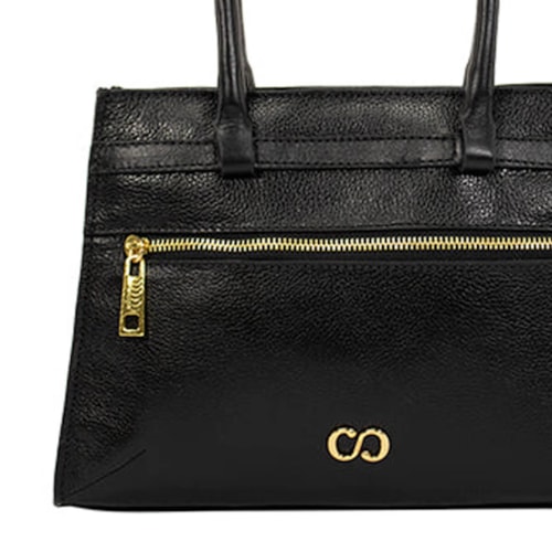 Detalhe - Bolsa Classe Couro 3309 Preto