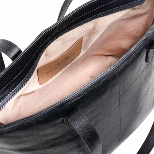 Detalhe - Bolsa Classe Couro 3538 Preto