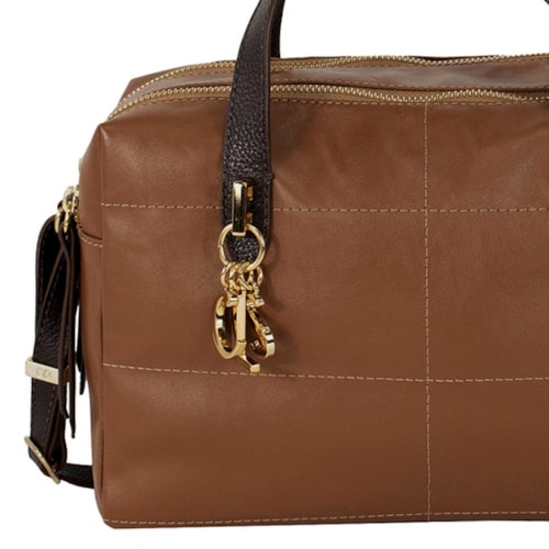 Detalhe - Bolsa Classe Couro 3539 Nocciola
