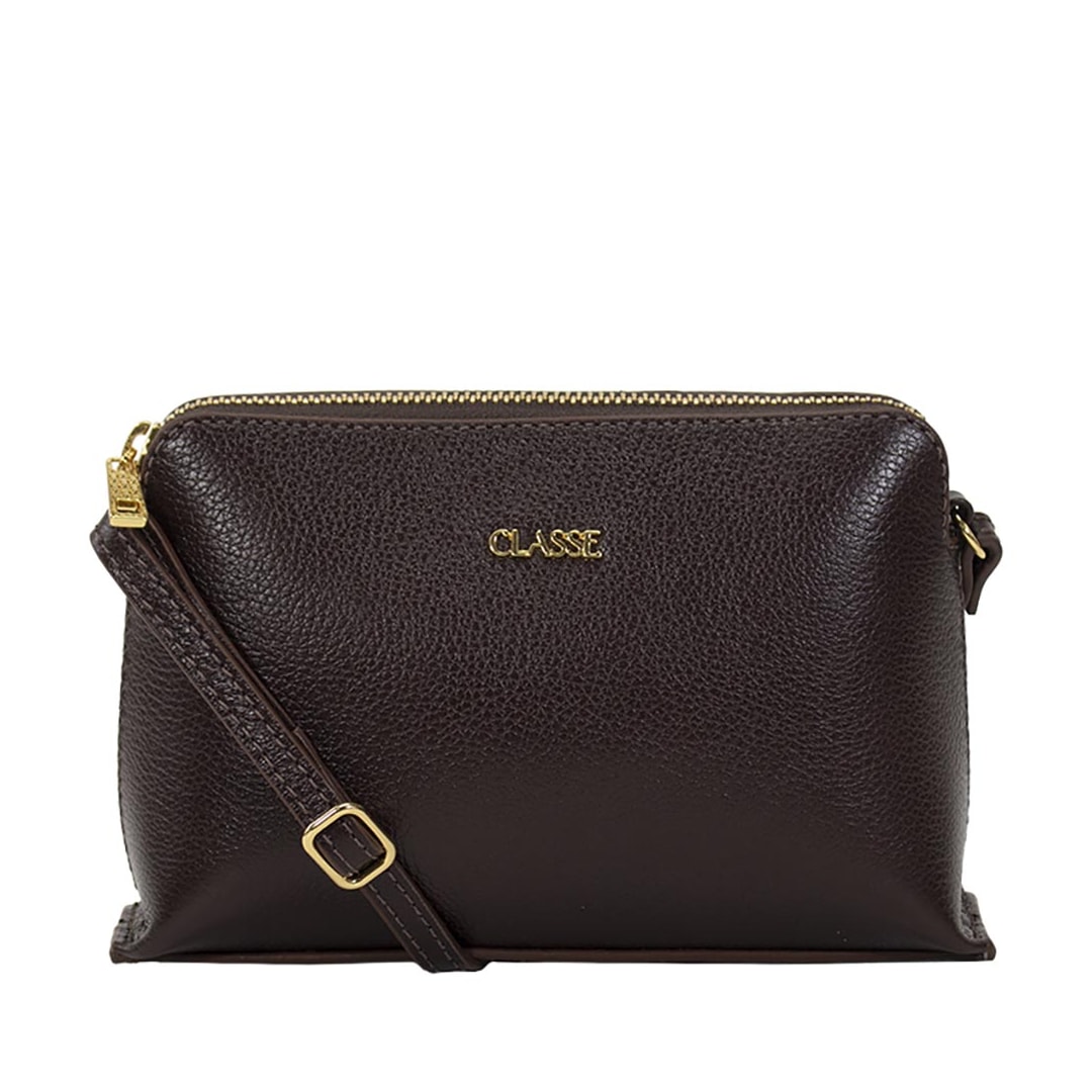 Bolsa Classe Croosbody De Couro 2136 Chocolate Bolsa Classe Croosbody De Couro 2136 Chocolate