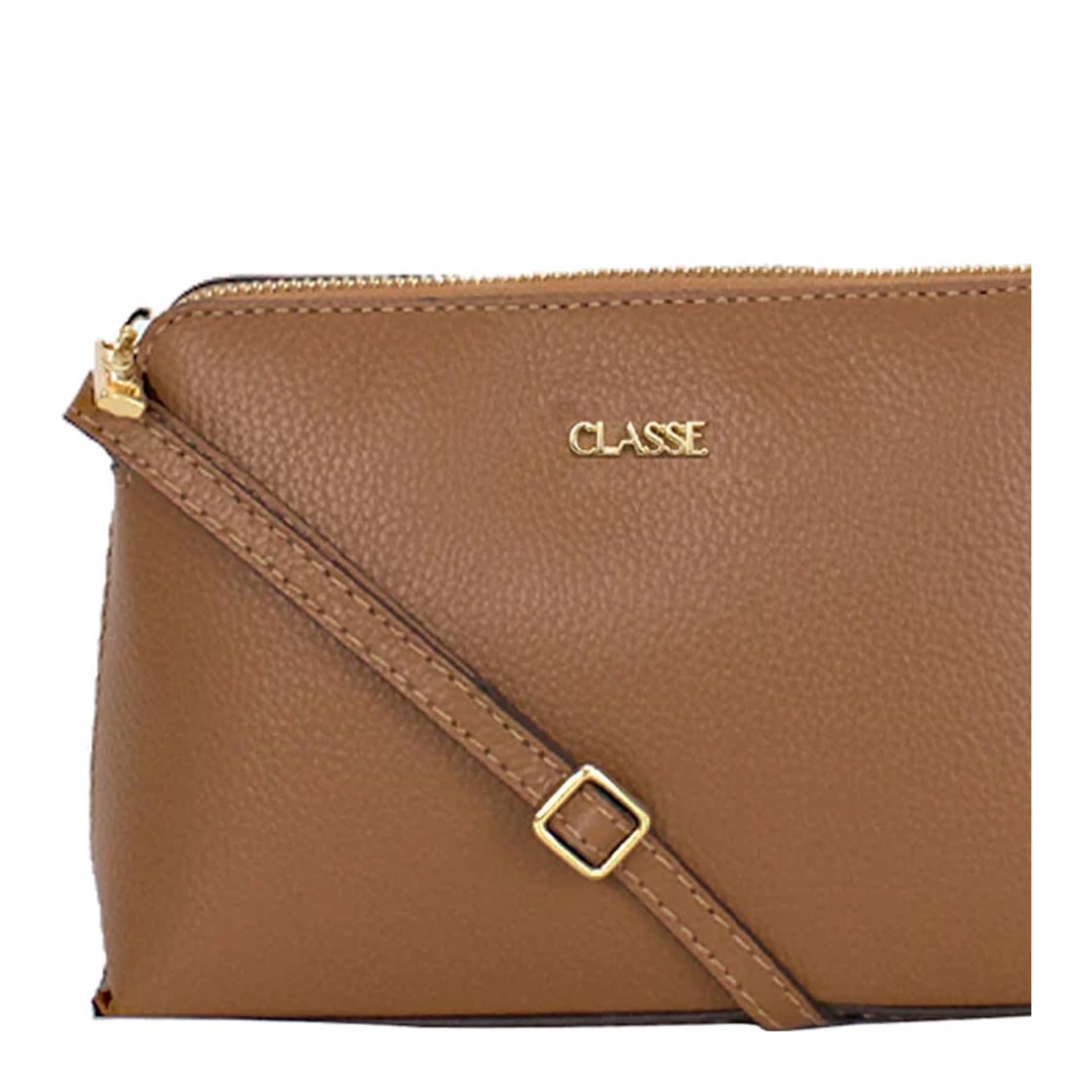 Bolsa Classe Croosbody De Couro 2136 Nocciola