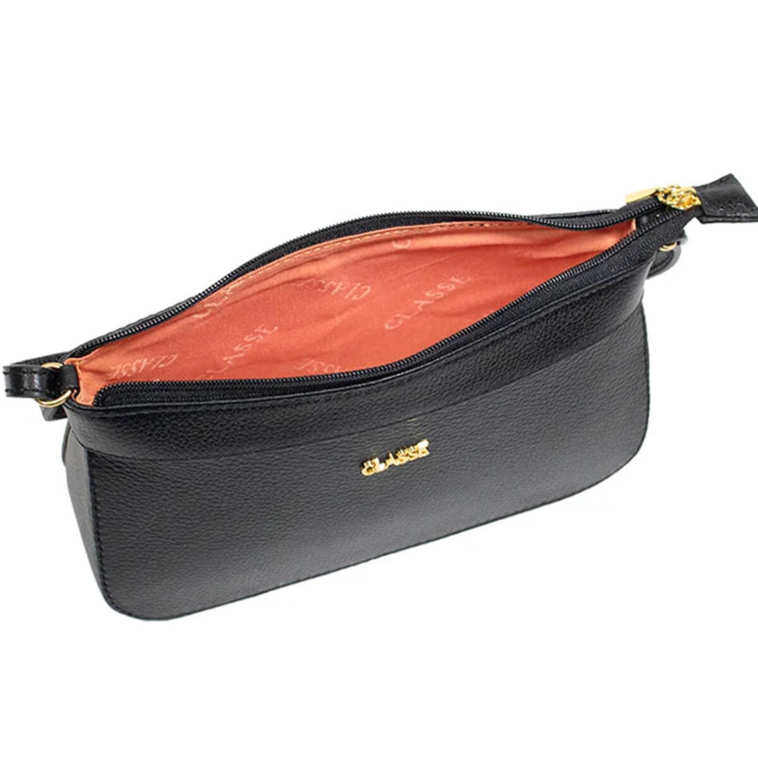 Bolsa Classe Croosbody De Couro 2150 Preto