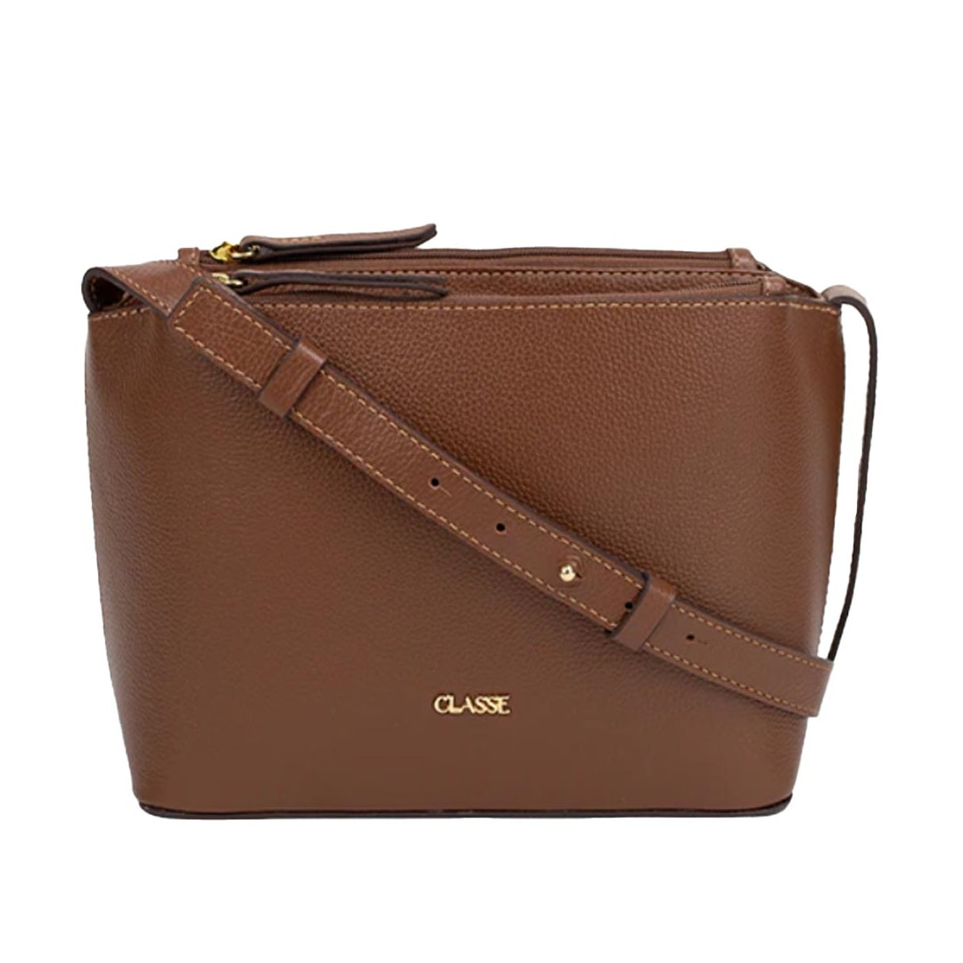 Bolsa Classe Croosbody De Couro 2633-2 Castor 38 Bolsa Classe Croosbody De Couro 2633-2 Castor 38