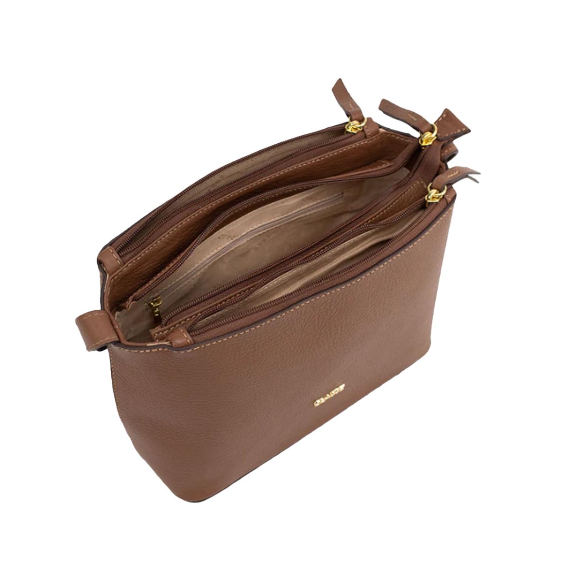 Bolsa Classe Croosbody De Couro 2633-2 Castor 38