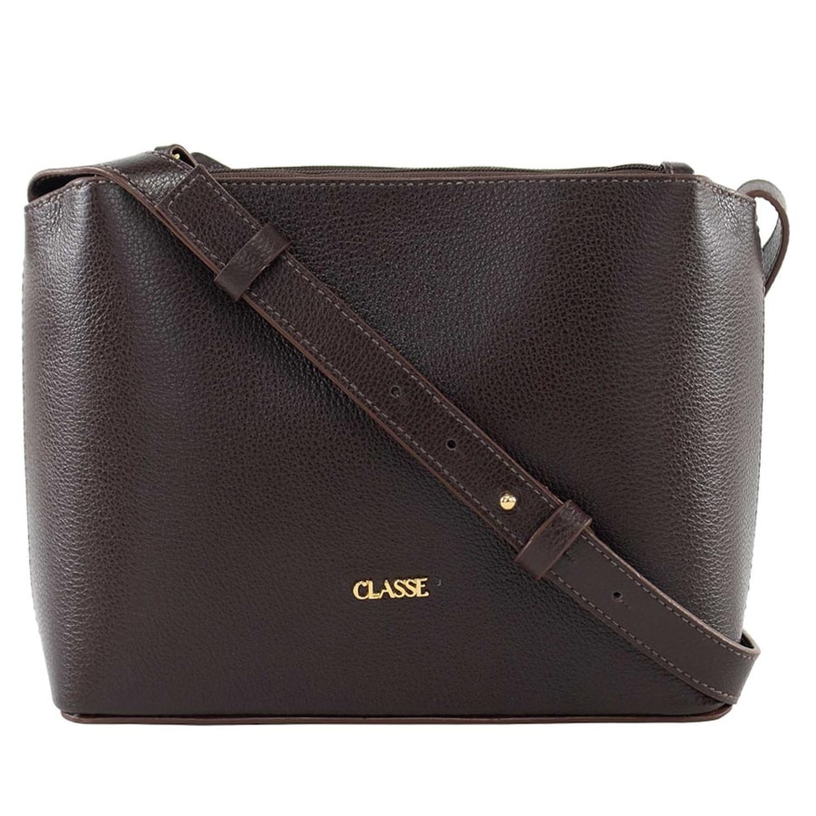 Bolsa Classe Croosbody De Couro 2633-2 Chocolate