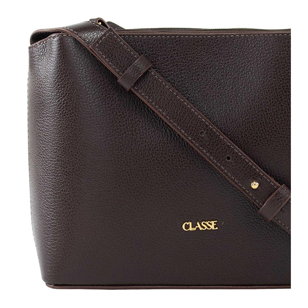 Bolsa Classe Croosbody De Couro 2633-2 Chocolate Bolsa Classe Croosbody De Couro 2633-2 Chocolate