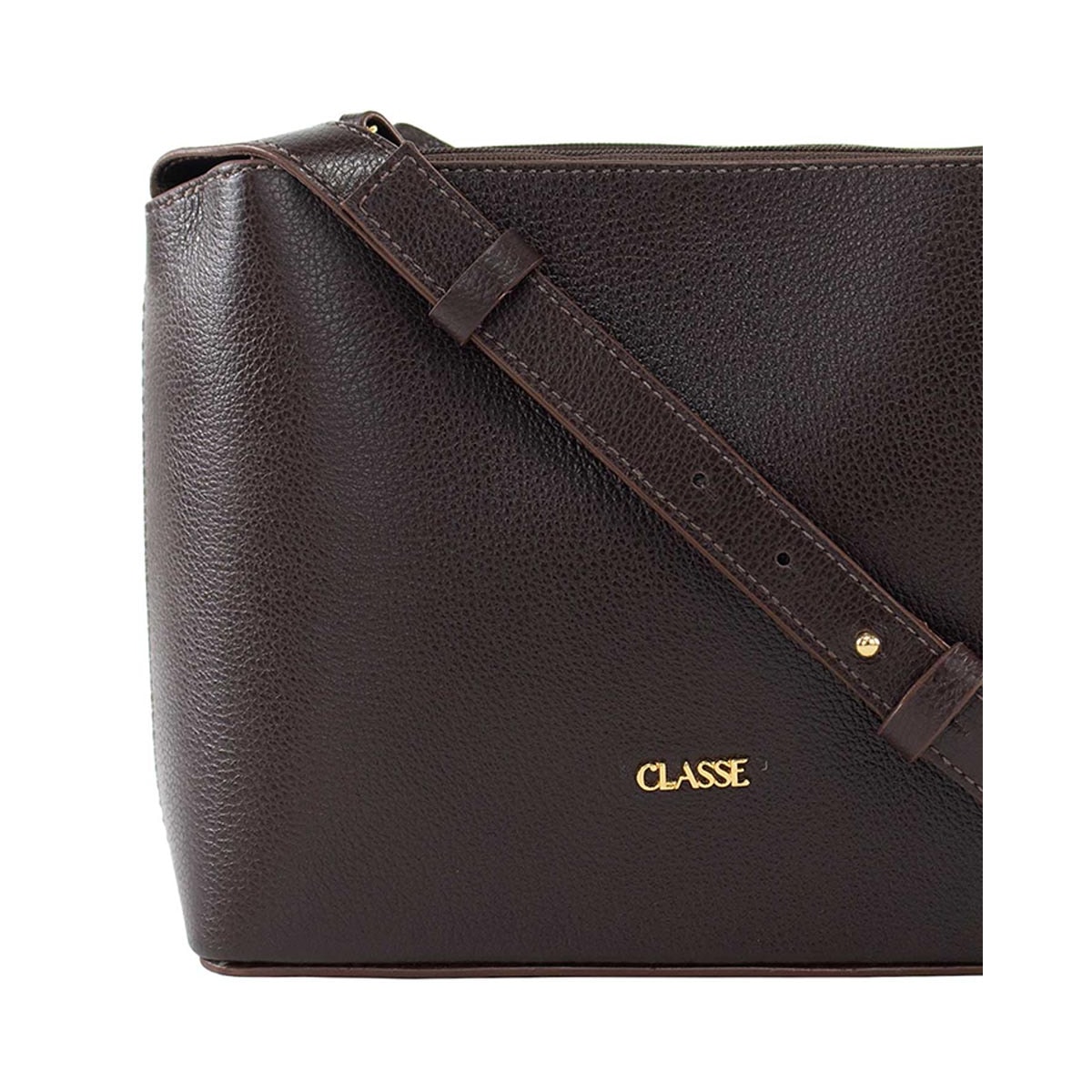 Bolsa Classe Croosbody De Couro 2633-2 Chocolate