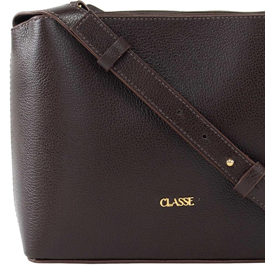 Bolsa Classe Croosbody De Couro 2633-2 Chocolate Bolsa Classe Croosbody De Couro 2633-2 Chocolate