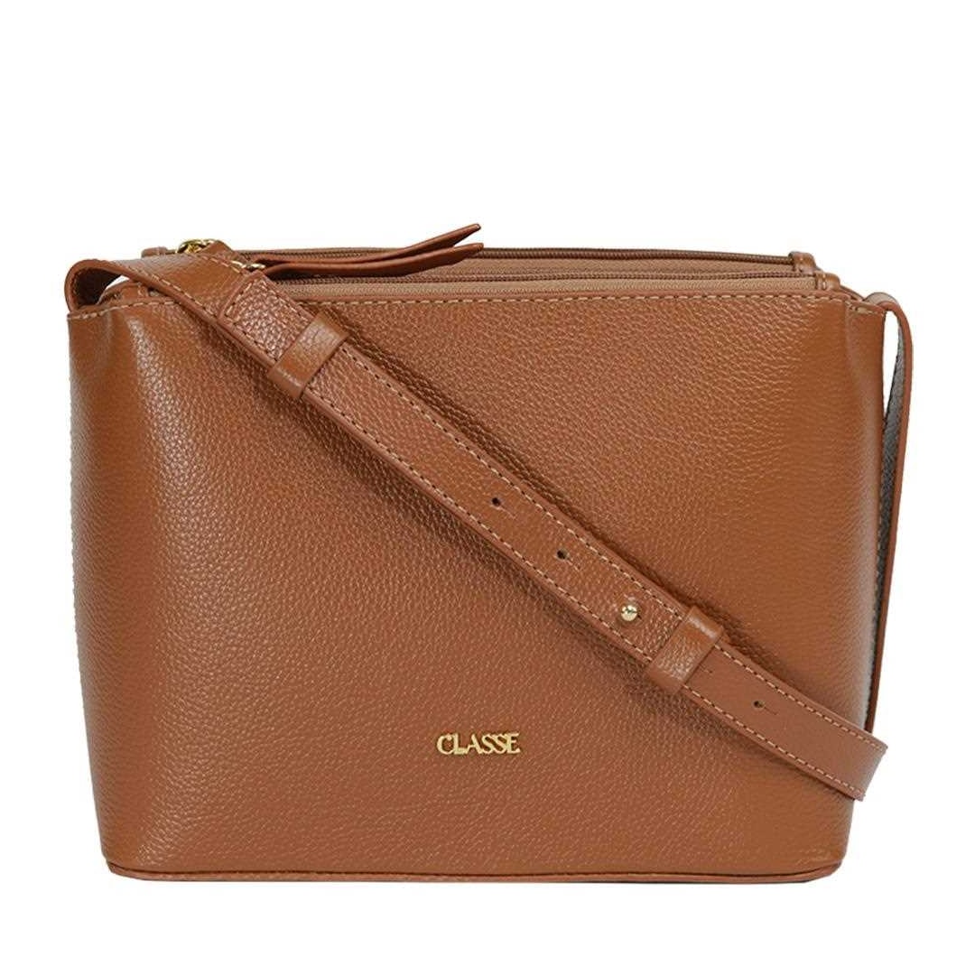 Bolsa Classe Croosbody De Couro 2633-2 Nocciola 38 Bolsa Classe Croosbody De Couro 2633-2 Nocciola 38