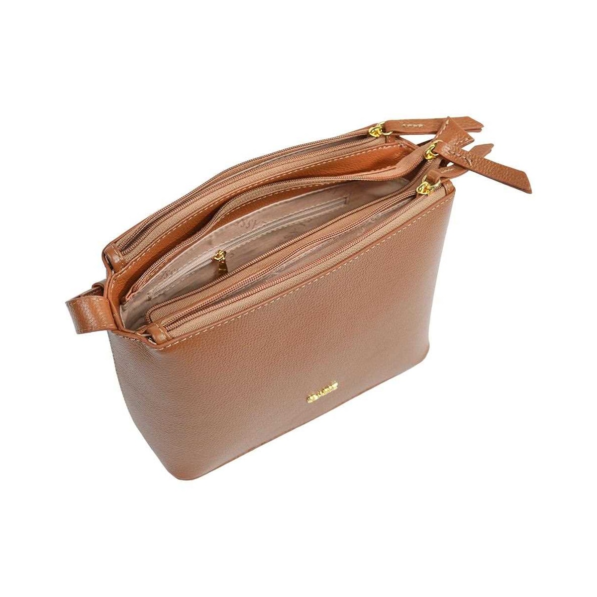 Bolsa Classe Croosbody De Couro 2633-2 Nocciola 38 Bolsa Classe Croosbody De Couro 2633-2 Nocciola 38