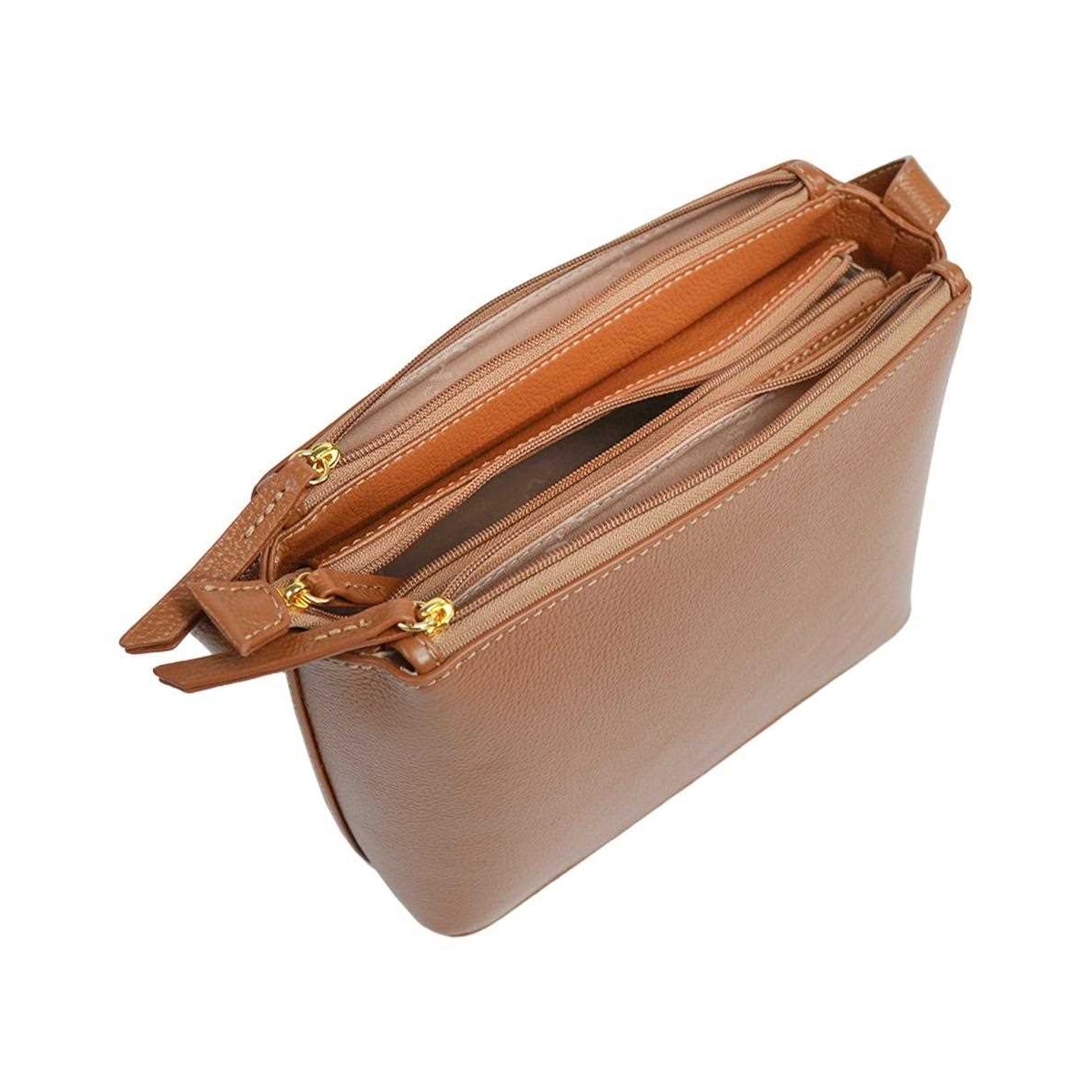 Bolsa Classe Croosbody De Couro 2633-2 Nocciola 38 Bolsa Classe Croosbody De Couro 2633-2 Nocciola 38