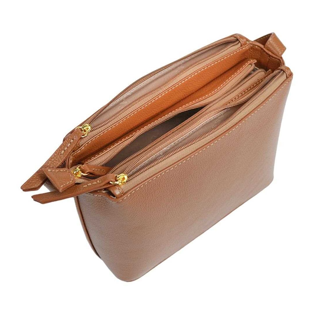 Bolsa Classe Croosbody De Couro 2633-2 Nocciola 38 Bolsa Classe Croosbody De Couro 2633-2 Nocciola 38