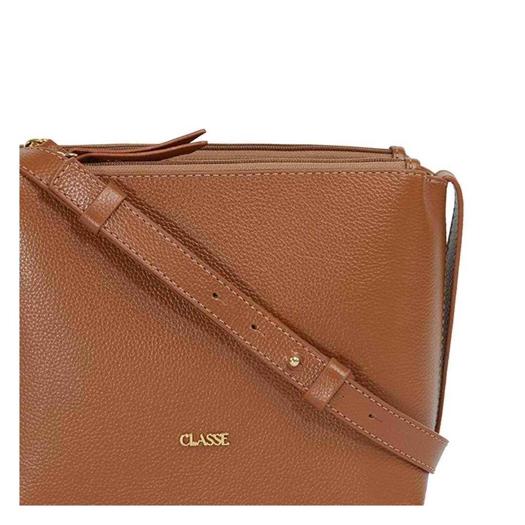 Bolsa Classe Croosbody De Couro 2633-2 Nocciola 38