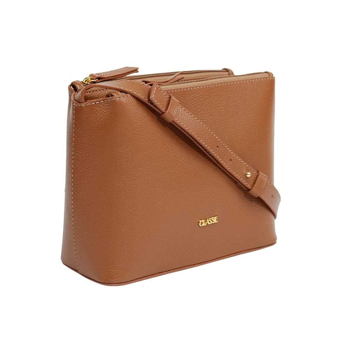 Bolsa Classe Croosbody De Couro 2633-2 Nocciola 38