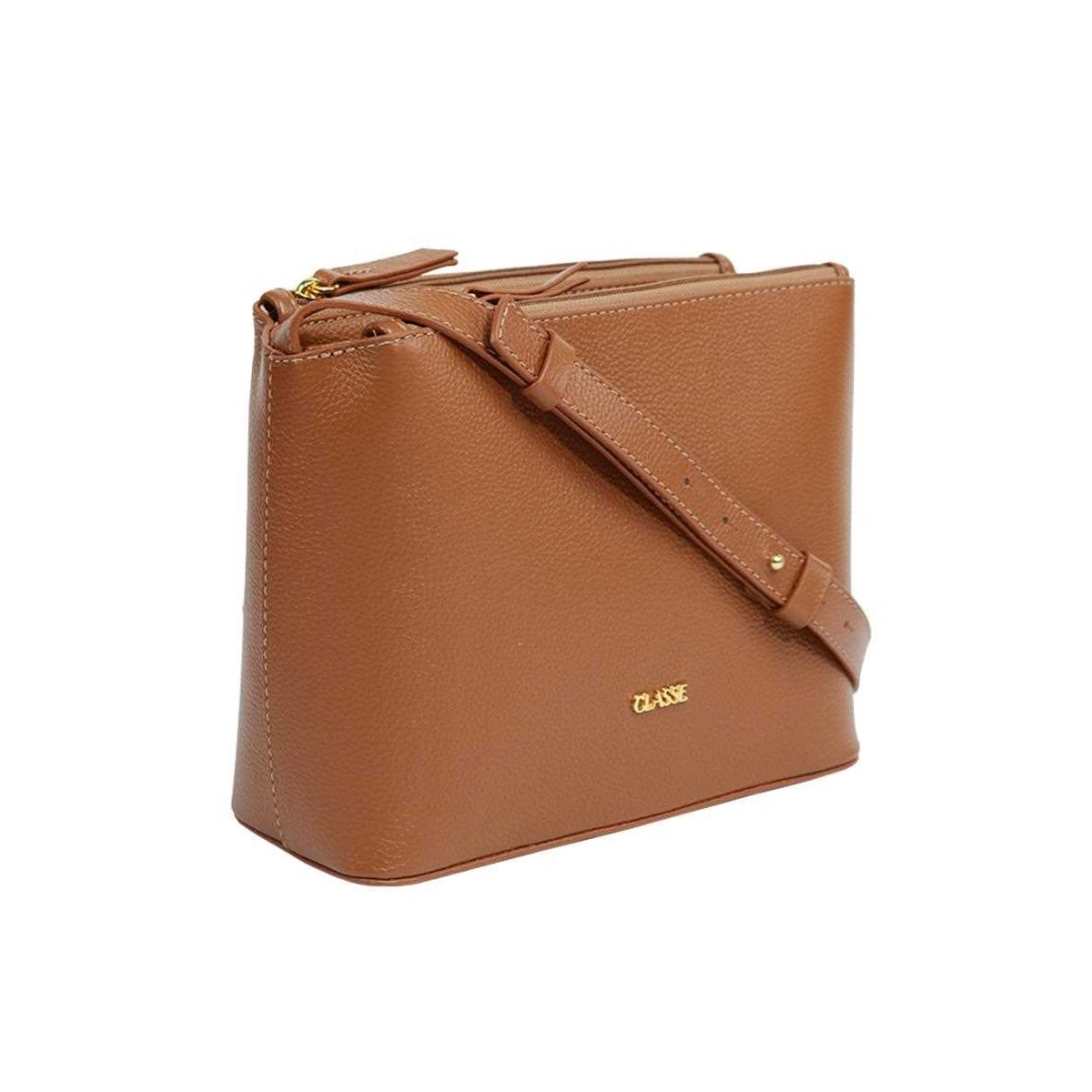Bolsa Classe Croosbody De Couro 2633-2 Nocciola 38