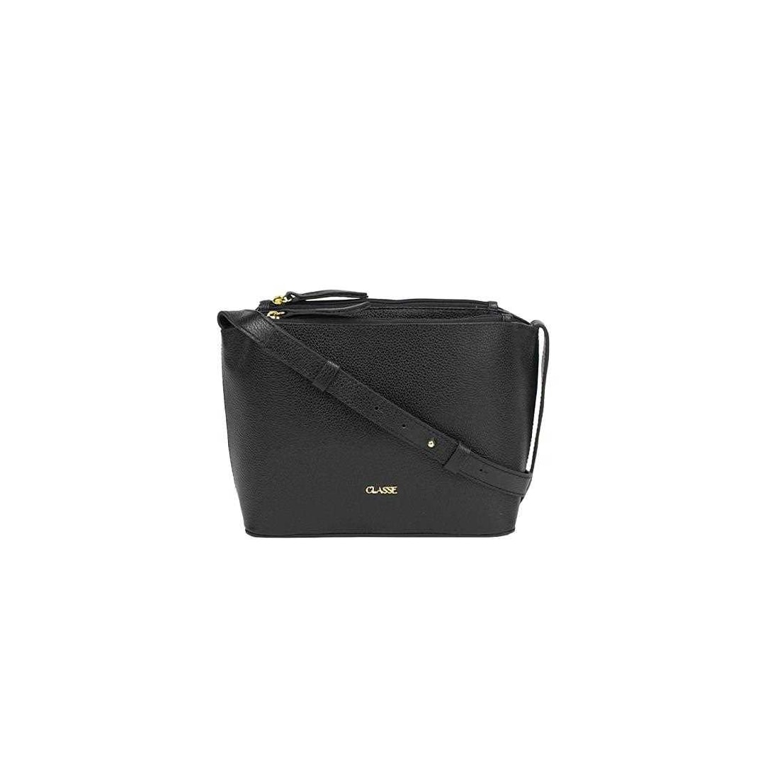 Bolsa Classe Croosbody De Couro 2633-2 Preto Bolsa Classe Croosbody De Couro 2633-2 Preto