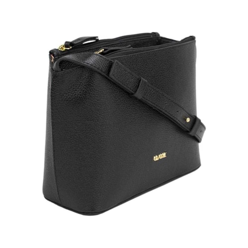 Detalhe - Bolsa Classe Croosbody De Couro 2633-2 Preto