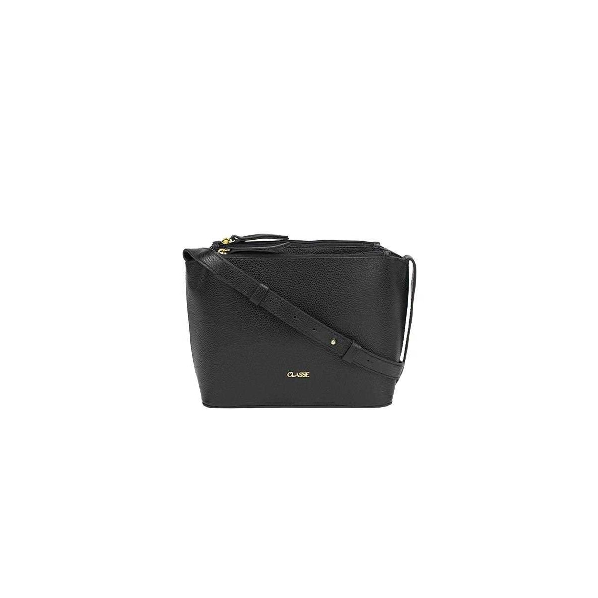Bolsa Classe Croosbody De Couro 2633-2 Preto Bolsa Classe Croosbody De Couro 2633-2 Preto