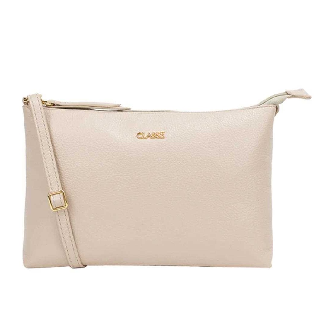 Bolsa Classe Croosbody De Couro 3151 Creme