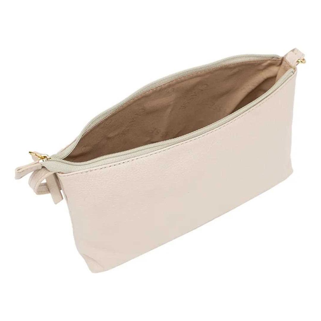 Bolsa Classe Croosbody De Couro 3151 Creme