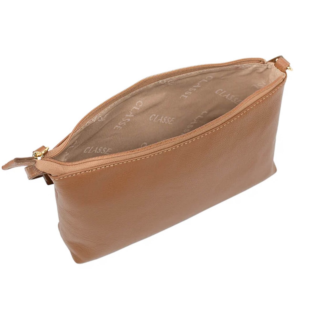 Bolsa Classe Croosbody De Couro 3151 Nocciola