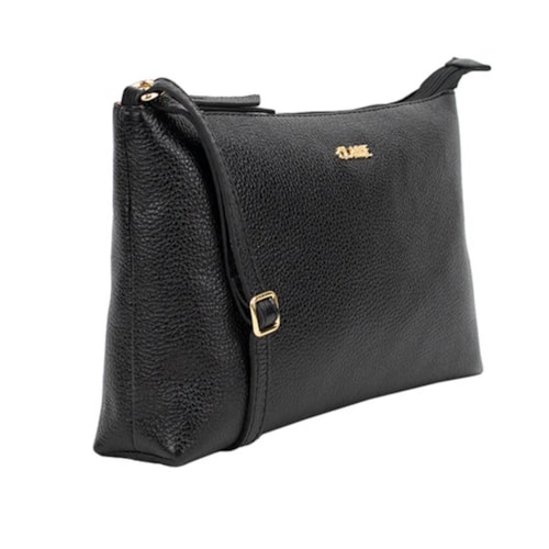 Detalhe - Bolsa Classe Croosbody De Couro 3151 Preto