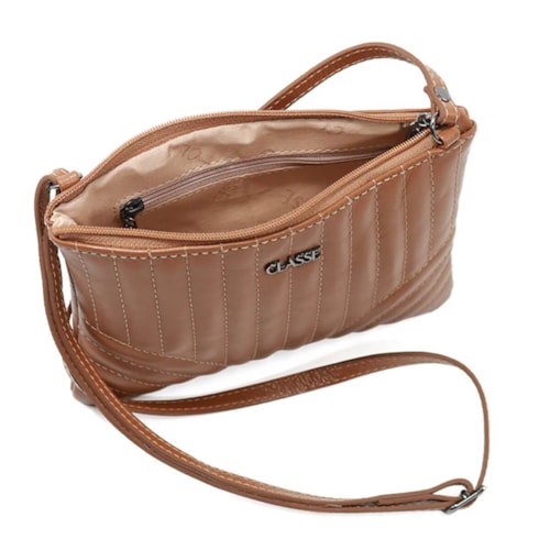 Bolsa Classe Croosbody De Couro 3249 Nocciola