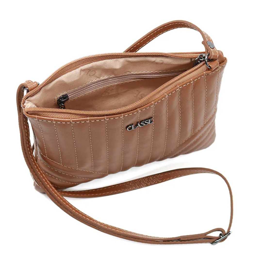 Bolsa Classe Croosbody De Couro 3249 Nocciola