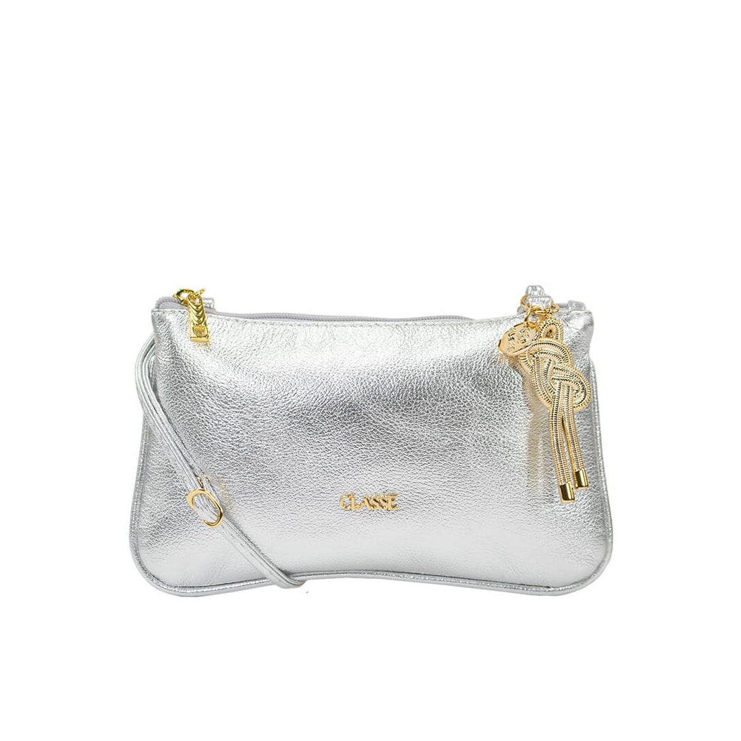 Bolsa Classe Croosbody De Couro 3262 Prata Bolsa Classe Croosbody De Couro 3262 Prata