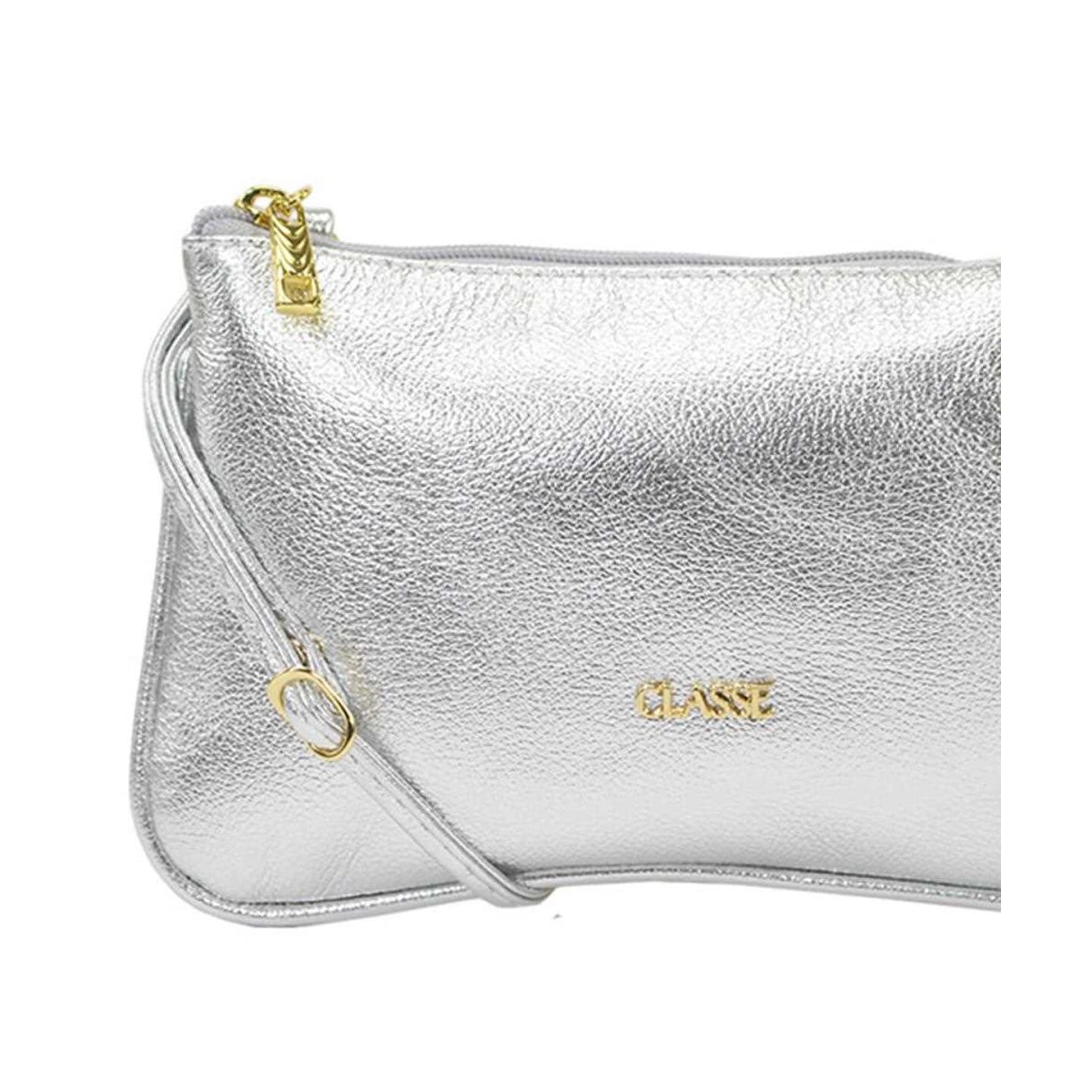 Bolsa Classe Croosbody De Couro 3262 Prata