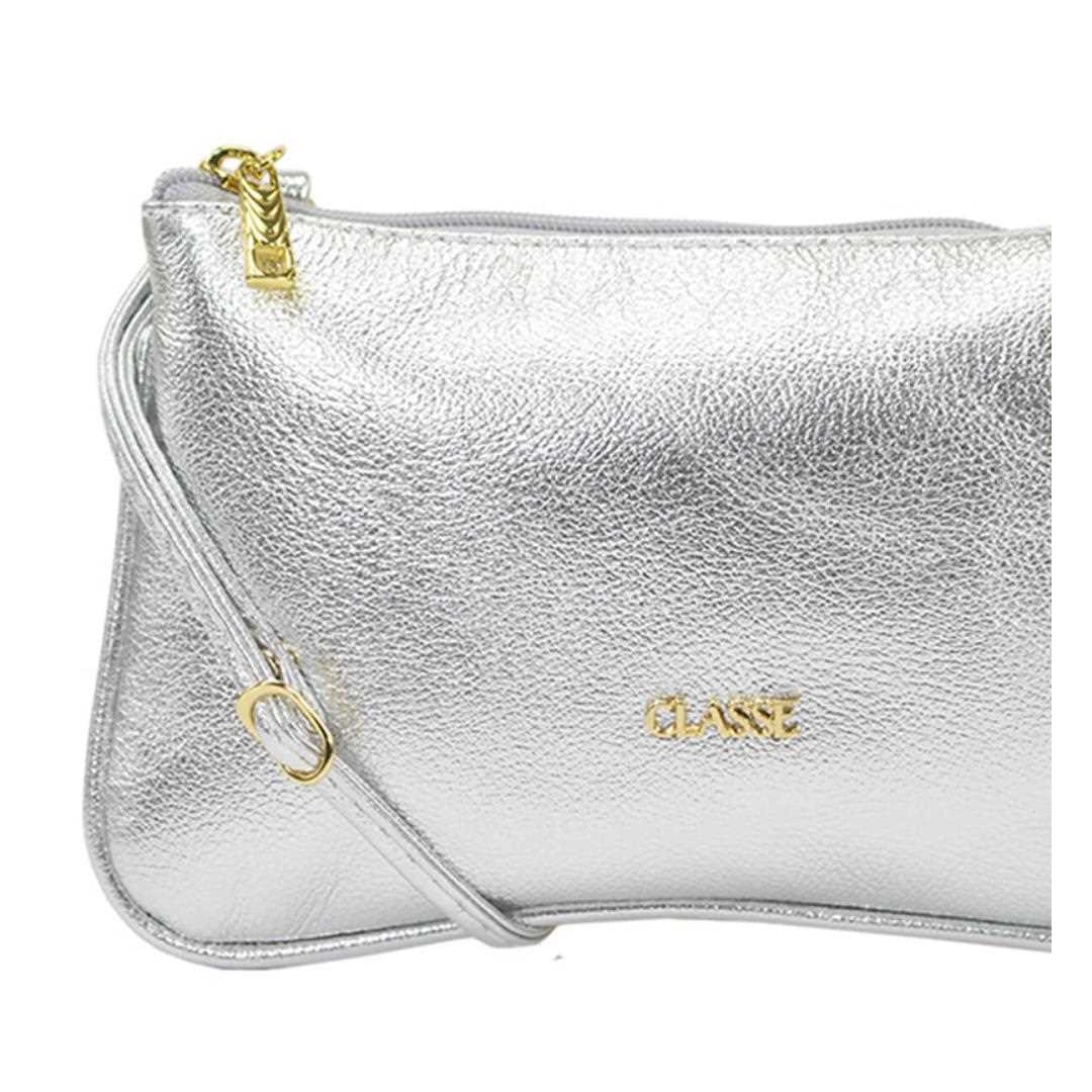 Bolsa Classe Croosbody De Couro 3262 Prata Bolsa Classe Croosbody De Couro 3262 Prata