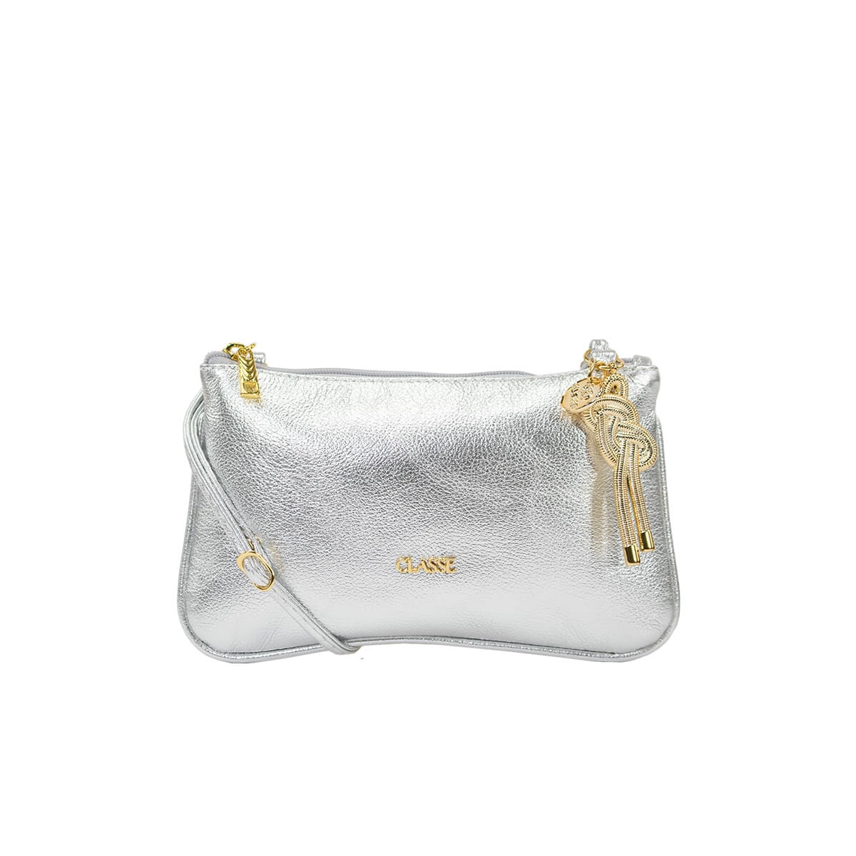 Bolsa Classe Croosbody De Couro 3262 Prata Bolsa Classe Croosbody De Couro 3262 Prata
