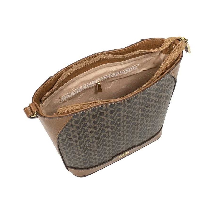 Bolsa Classe Croosbody De Couro 3303 Marrom