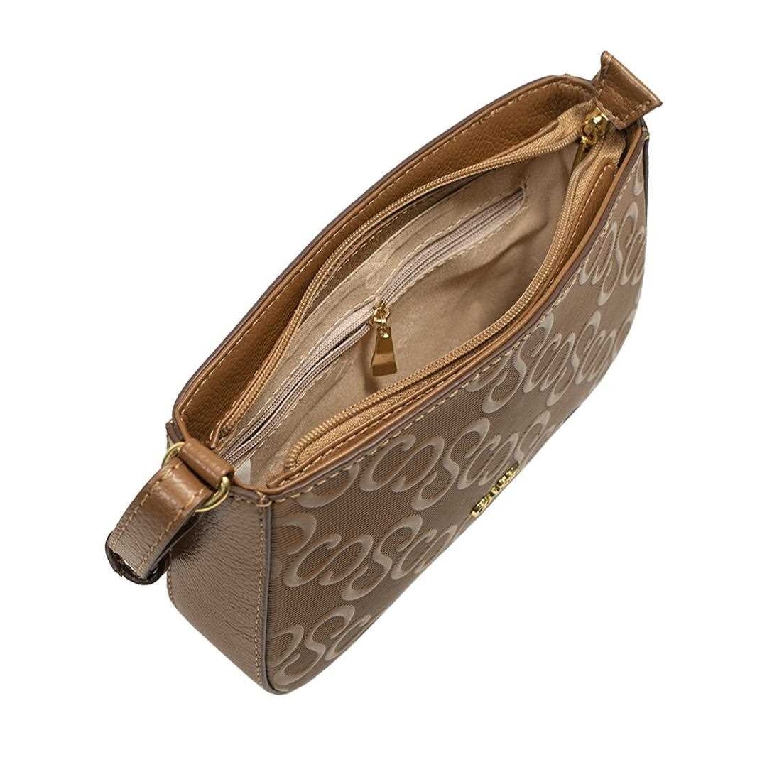 Bolsa Classe Croosbody De Couro 3324 Nocciola