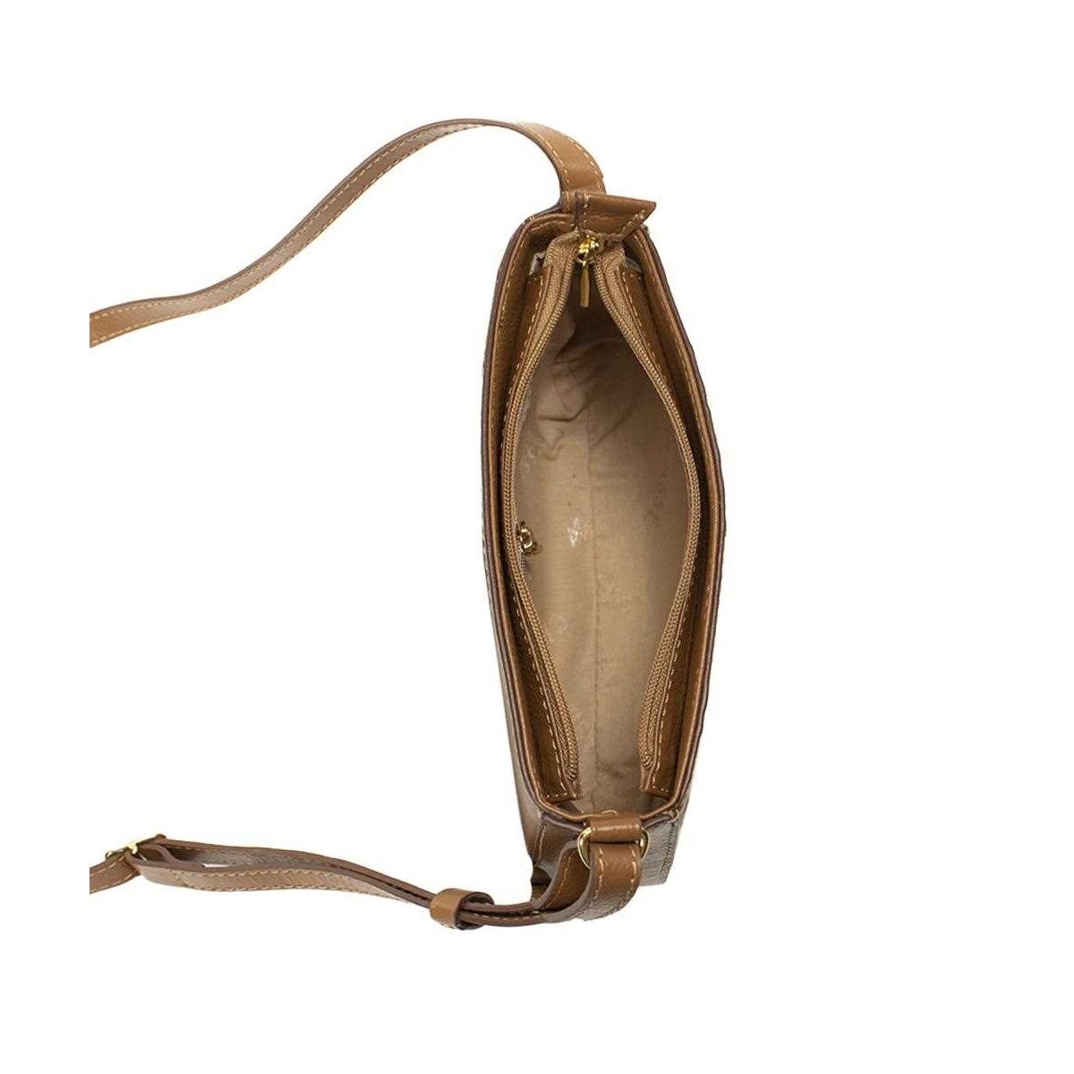 Bolsa Classe Croosbody De Couro 3324 Nocciola