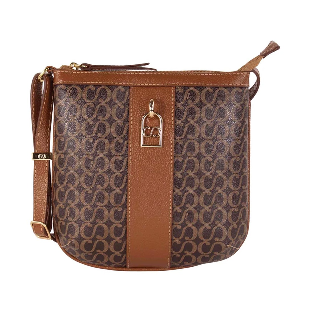 Bolsa Classe Crossbody Canvas Pvc 3549 Marrom Bolsa Classe Crossbody Canvas Pvc 3549 Marrom