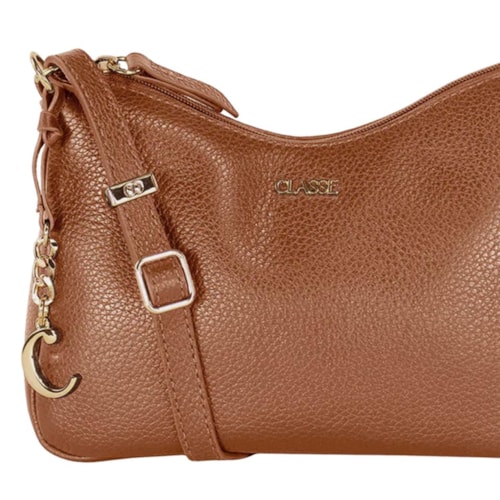 Detalhe - Bolsa Classe Crossbody Couro 3528 Nocciola