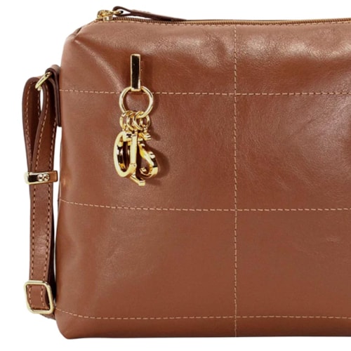 Detalhe - Bolsa Classe Crossbody Couro 3537 Nocciola