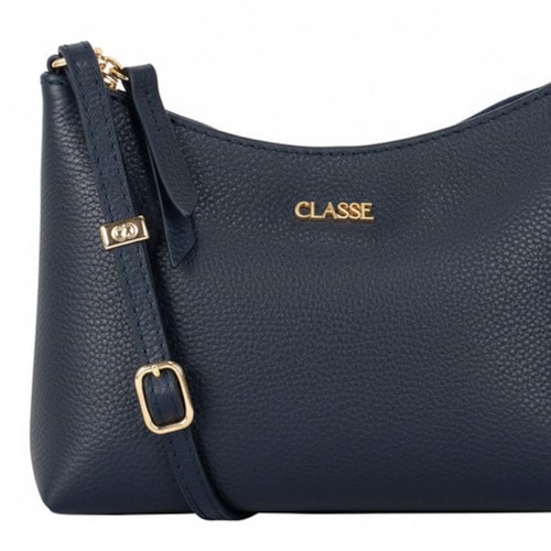 Detalhe - Bolsa Classe Crossbody Couro 3594 Marinho