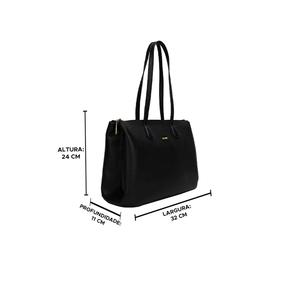 Bolsa Classe Feminina Bag De Couro 3208 Preto
